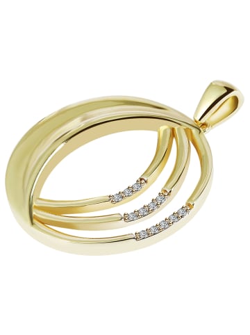 Adeliás Damen Anhänger aus 333 Gold mit Zirkonia in gold