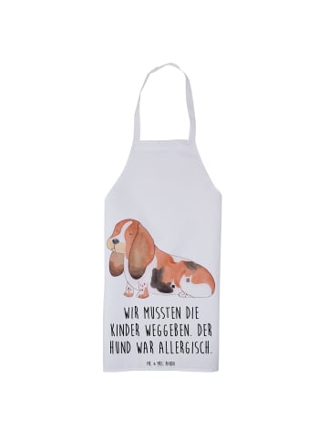Mr. & Mrs. Panda Kochschürze Hund Basset Hound mit Spruch in Weiß