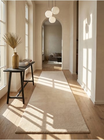 KADIMA DESIGN Teppichläufer Uni Antirutsch pflegeleicht Wohnzimmer Schlafzimmer in Beige