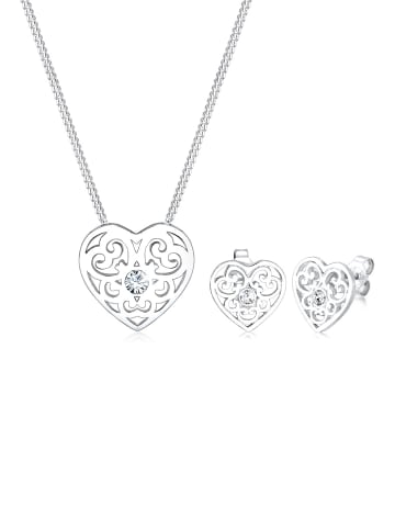 Elli Schmuckset 925 Sterling Silber Herz, Ornament in Silber