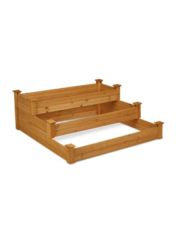 relaxdays Hochbeet in Natur - (B)122 x (H)46 x (T)122 cm
