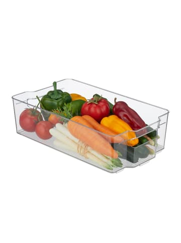 relaxdays Kühlschrank Organizer in Transparent - (B)38 x (H)10 x (T)21 cm