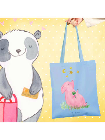 Mr. & Mrs. Panda Tote Bag Schwein Glück ohne Spruch in Sky Blue