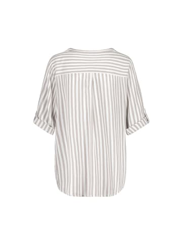 Eight2Nine Langarmbluse in ash beige - white