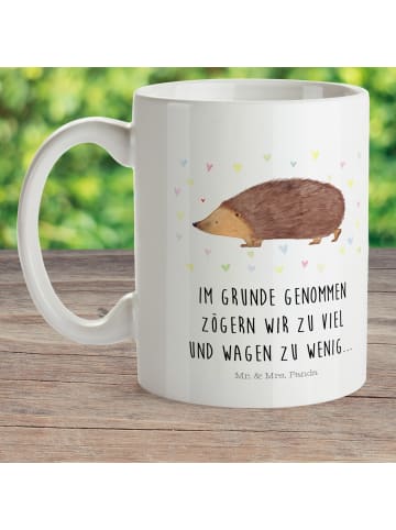 Mr. & Mrs. Panda Kaffeebecher Igel Herzen mit Spruch in Weiß