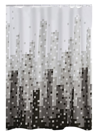 RIDDER Duschvorhang Textil Skyline grau 180x200 cm