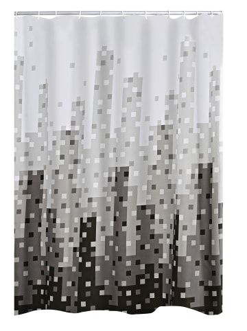 RIDDER Duschvorhang Textil Skyline inkl. Ringe grau 180x200 cm