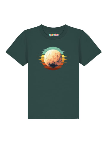 wat? Apparel T-Shirt Pluto Retro Sunset in Dunkelgrün