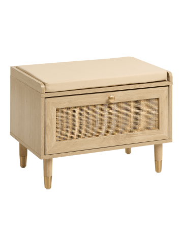 Beliani Bettbank FORSTER in Braun/Beige/Gold - (W) 60 x (H) 45 x (L) 35 cm