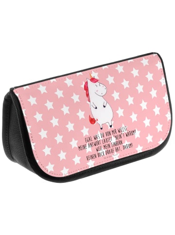 Mr. & Mrs. Panda Kosmetiktasche Einhorn Wut mit Spruch in Rot Pastell