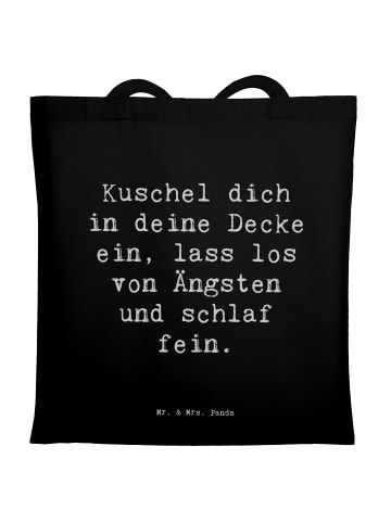 Mr. & Mrs. Panda Schultasche Spruch Alleine schlafen lernen mit ... in Schwarz