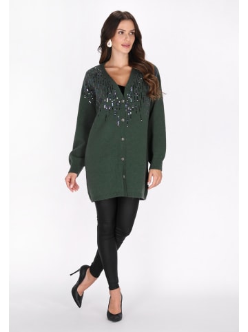 faina Damen Cardigan in Dunkelgrün
