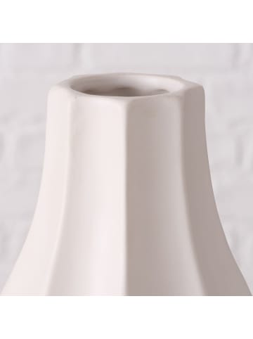 Boltze Deko-Vase AVANTIKA, matt in Weiß, Ø 16 x (H) 30 cm