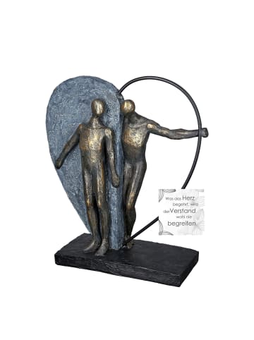 GILDE Skulptur "Heartbeat" in Bronze/ Grau - H. 31 cm - B. 28 cm