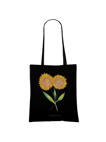 Mr. & Mrs. Panda Jutebeutel Blume Sonnenblume ohne Spruch in Schwarz