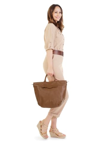 Samantha Look Handtasche echt Leder in cognac