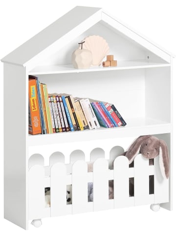 SoBuy Bücherregal in Weiß - (B)91 x (H)114 x (T)30cm