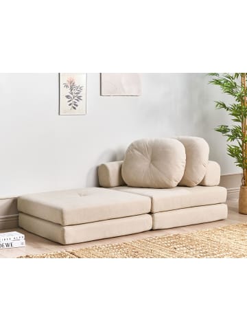 Beliani Schlafsofa OLDEN in Beige - (W) 81 x (H) 54 x (L) 91 cm