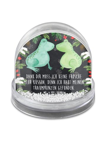 Mr. & Mrs. Panda Schneekugel Weihnachten Frosch Liebe mit Spruch in Kreidetafel