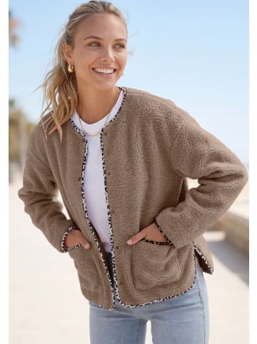 Fleecejacke in taupe