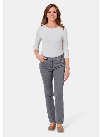 GOLDNER Jeanshose LOUISA Jeans LOUISA mit Stickerei in grau