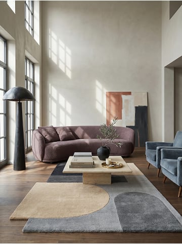 KADIMA DESIGN Wollteppich Kurzflor HALLEIN Abstrakt Geometrisch Handgetuftet in Grau