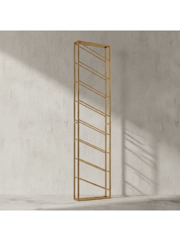 KADIMA DESIGN Weinregal Wand Metall 36x150x8 cm Groß für 8 Flaschen in Gold