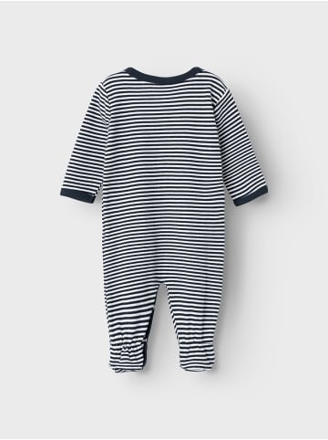 name it Baby Strampler gestreift mit Knöpfen in Blau