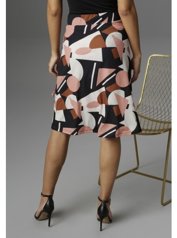 Aniston SELECTED Sommerrock in schwarz-braun-rosa-offwhite