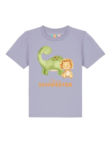 wat? Apparel T-Shirt Dinosaurier 06 Kleine Schwester in Lavender