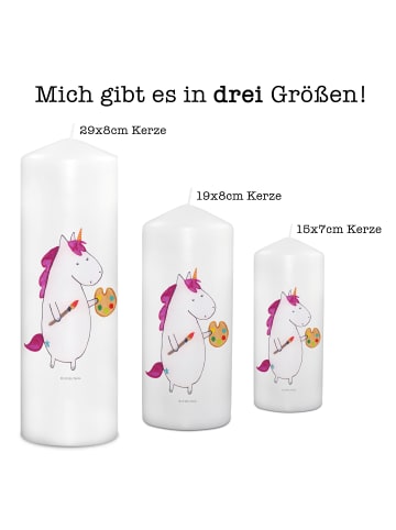 Mr. & Mrs. Panda Stumpenkerze Einhorn Künstler ohne Spruch in Weiß