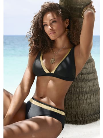 LASCANA Bikini-Hose in schwarz-goldfarben