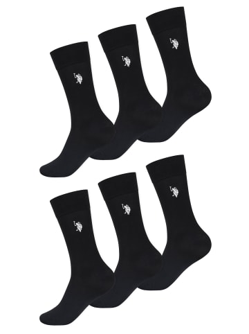 U.S. Polo Assn. Businesssocken USZaayn – Herren 6er Pack mit feiner Strickstruktur in Schwarz