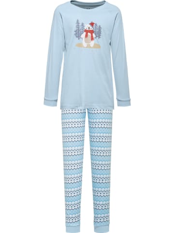 Erwin Müller Single-Jersey Kinder-Schlafanzug in eisblau