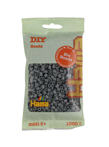 Hama Beutel mit 1000 Bio Midi-Bügelperlen grau - ab 5 Jahren