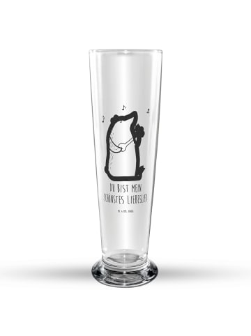Mr. & Mrs. Panda Graviertes Bierglas Bär Lied mit Spruch in Transparent
