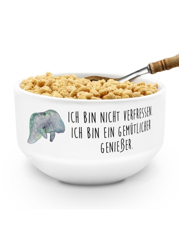Mr. & Mrs. Panda Müsli Schüssel Seekuh Chillen mit Spruch in Weiß