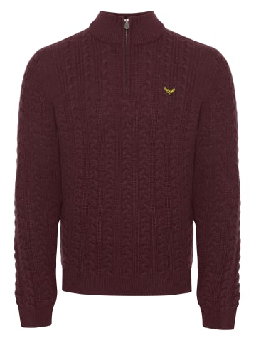 Threadbare Stehkragenpullover Swindon in Burgundy-Aubergine