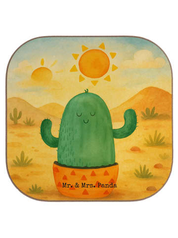Mr. & Mrs. Panda Tischuntersetzer Kaktus Sonne Design ohne Spruch in Weiß