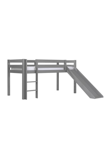 58 aufm Kessel KINDERBETT mit Rutsche Karolina 210x114x218 aus Massivholz in grau