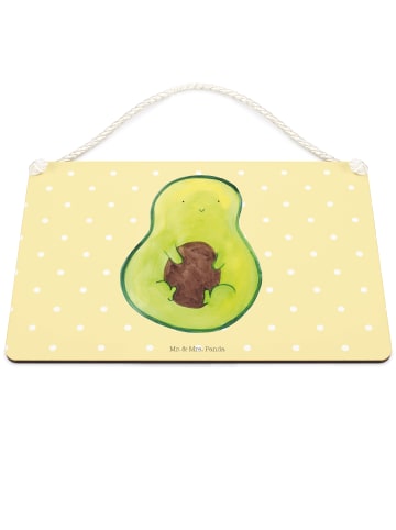 Mr. & Mrs. Panda Schild Avocado Kern ohne Spruch in Gelb Pastell