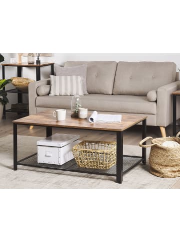 Beliani Couchtisch ASTON in Braun/Schwarz - (W) 60 x (H) 46 x (L) 106 cm