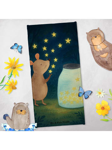 Mr. & Mrs. Panda Strandtuch Maus Sterne Design ohne Spruch in Weiß