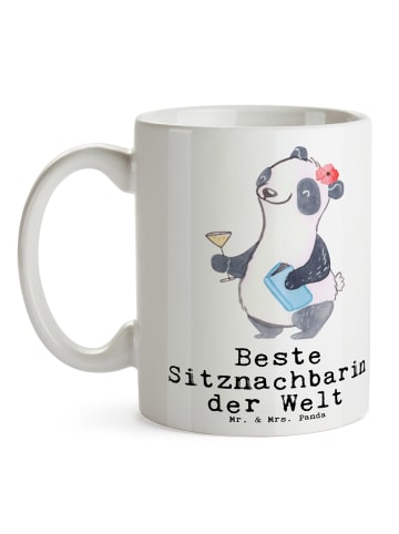 Mr. & Mrs. Panda Trinkbecher Panda Beste Sitznachbarin der Welt ... in Weiß
