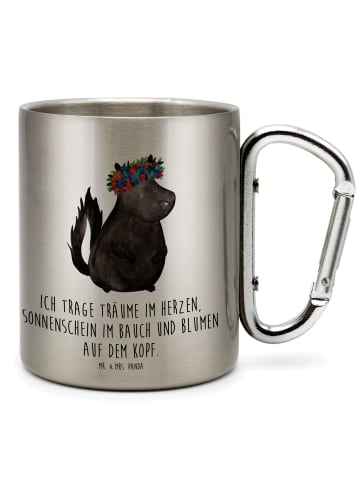 Mr. & Mrs. Panda Kaffeetasse Stinktier  mit Spruch in Silber