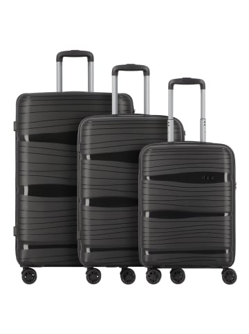 D&N Travel Line 4300 4 Rollen Kofferset 3-teilig schwarz