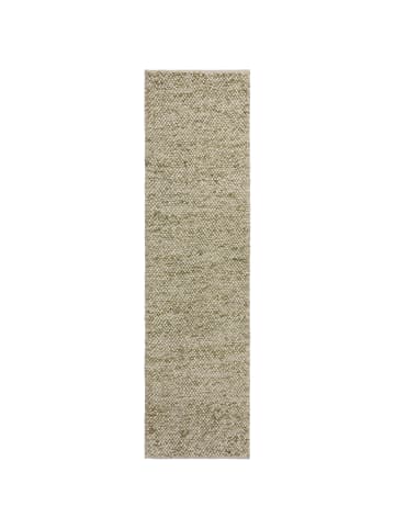 KADIMA DESIGN Wollteppich handgewebt Struktur hochdicht Teppich Wolle-Polyester in Grün