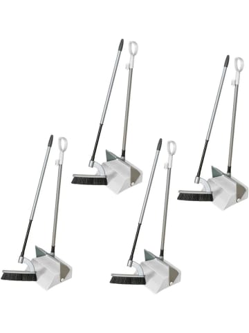 Novaliv Novaliv 4X Standkehrgarnitur Combi - ergonomisches Design Kehrbesen mi in Weiß