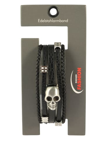Adeliás Herren Anhänger – Totenkopfanhänger aus Leder in schwarz
