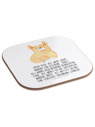 Mr. & Mrs. Panda Bierdeckel Corgie mit Spruch in Weiß